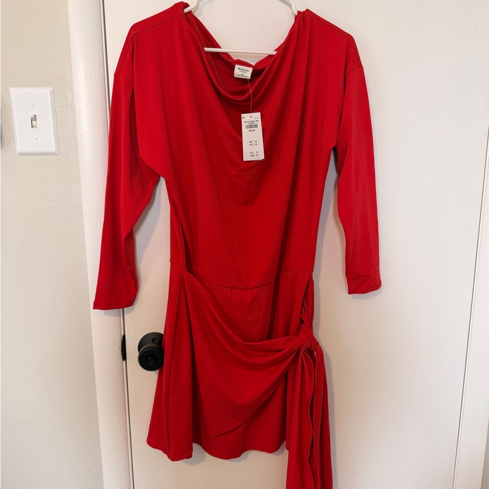 Abercrombie & Fitch Red Long Sleeve Mini Dress